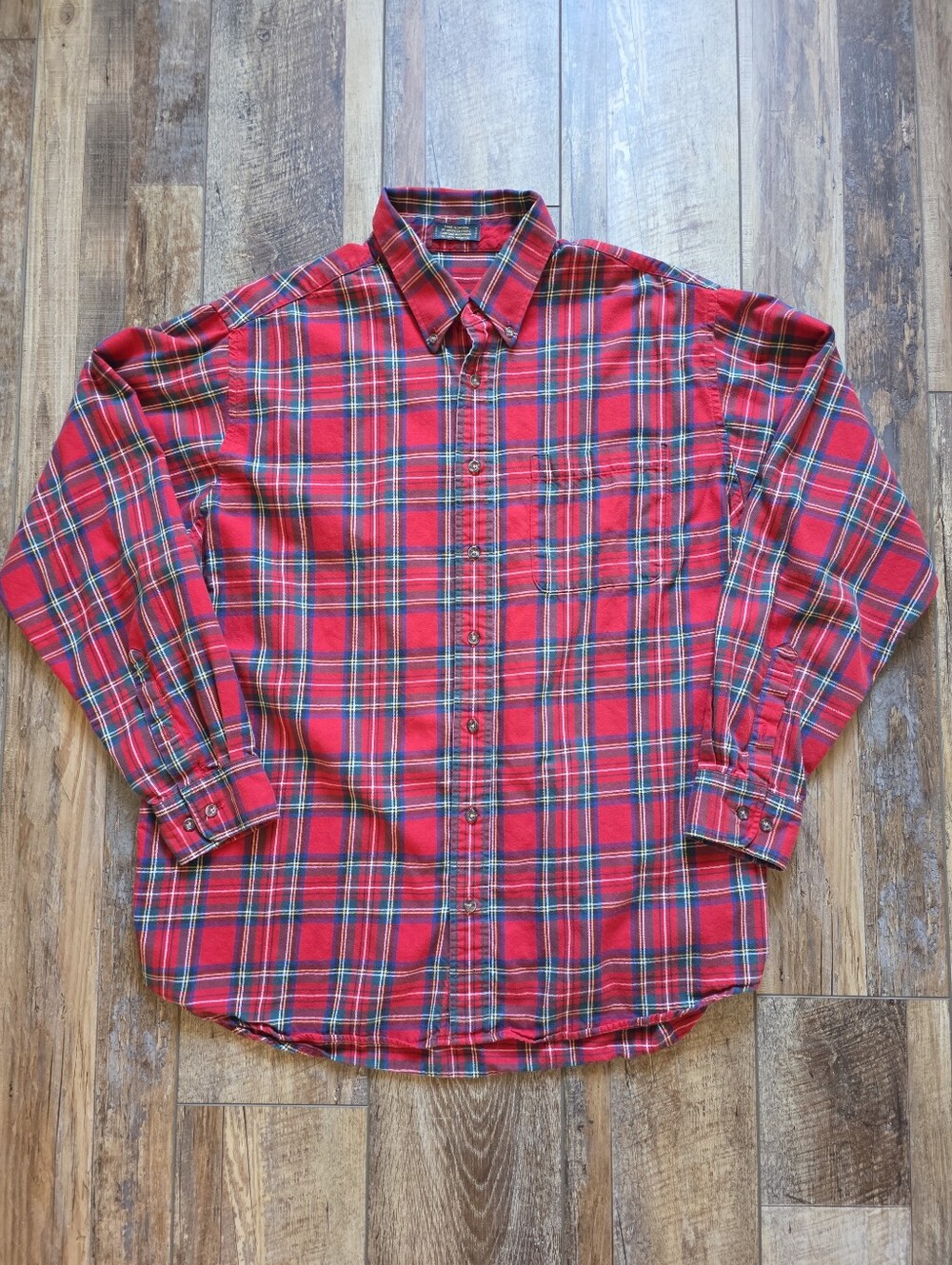 Viyella - 80/20 Cotton Wool Royal Stewart Tartan Shirt - XL - Red Plaid